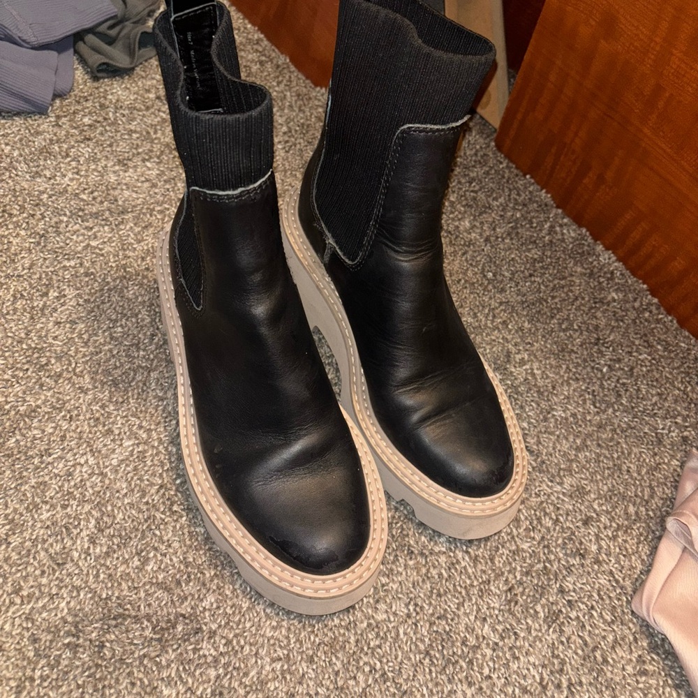 Black Leather Women's Boots dolce vita